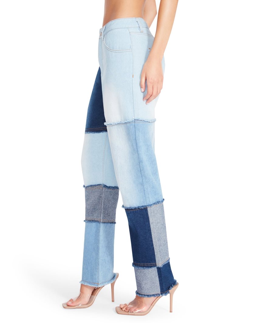 Blue Steve Madden Kylie Denim Fabric Women's Pants | PH 0964NGX